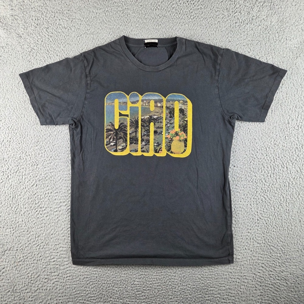 Mother The Rowdy Wash Tee CIAO BELLA Womens Size Small Oversized Dark Gray